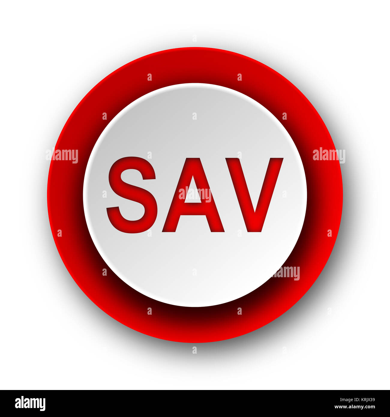 sav red modern web icon on white background Stock Photo