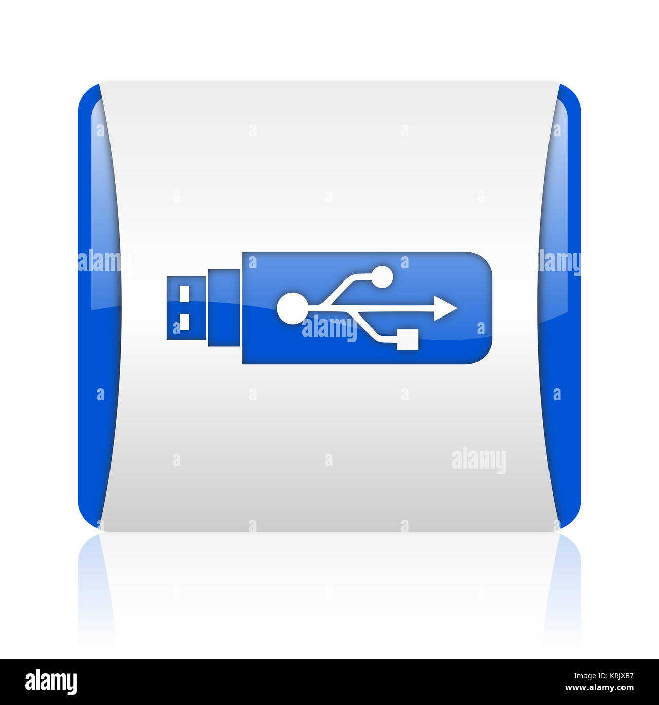 usb blue square web glossy icon Stock Photo - Alamy