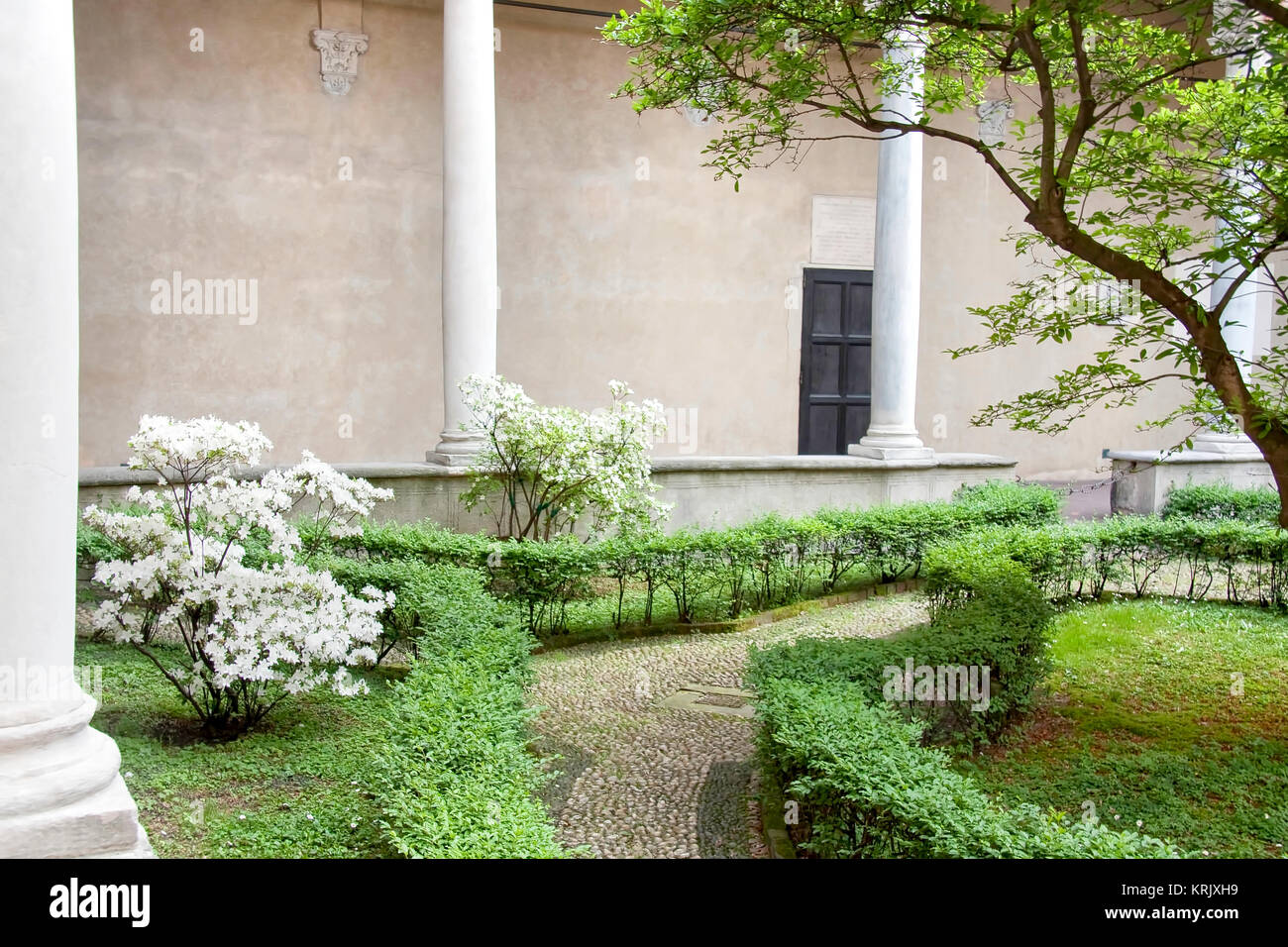 Cloister inside Santa Maria delle Grazie, Milan, Italy Stock Photo