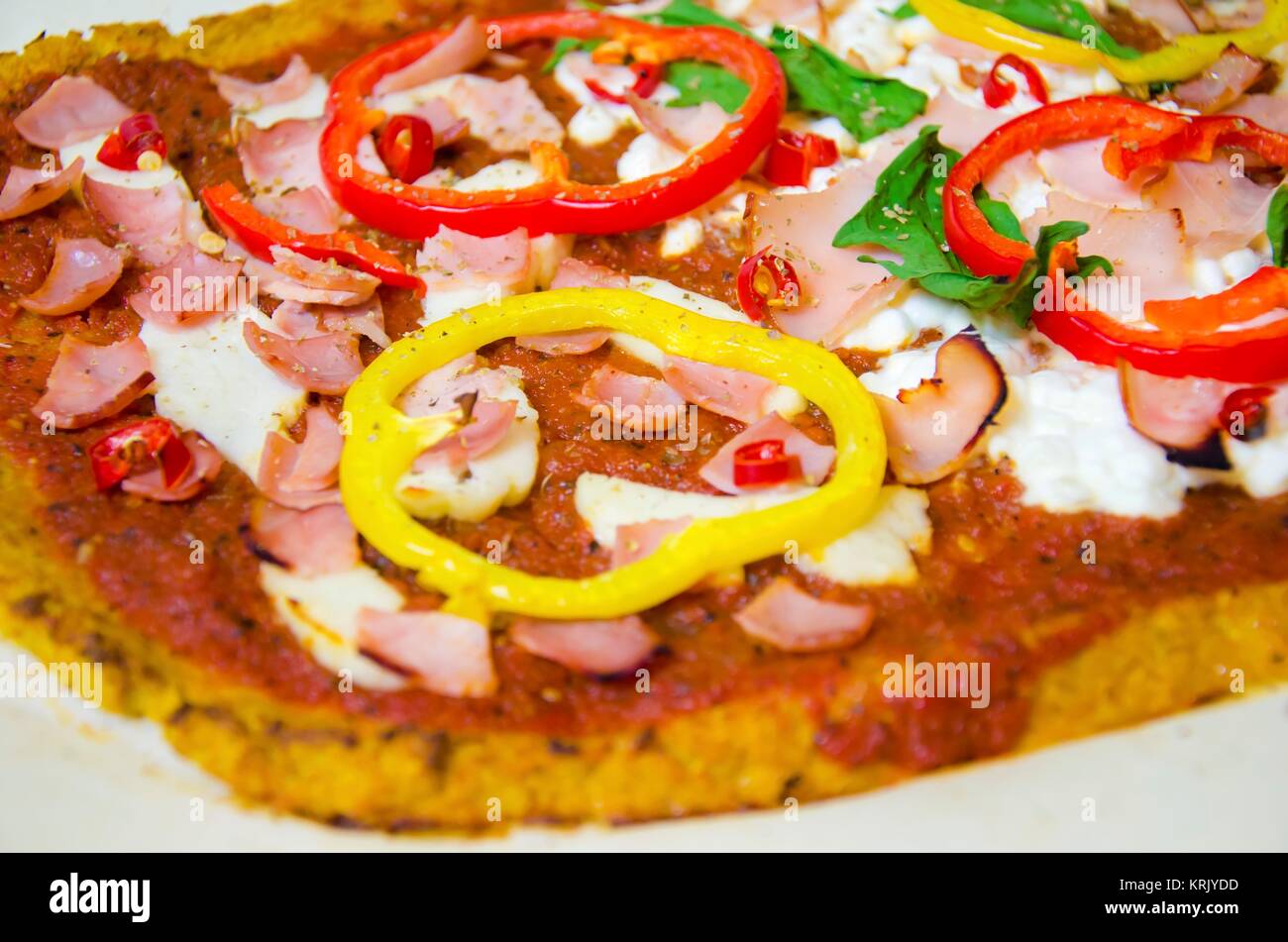 Cauliflower pizza Stock Photo