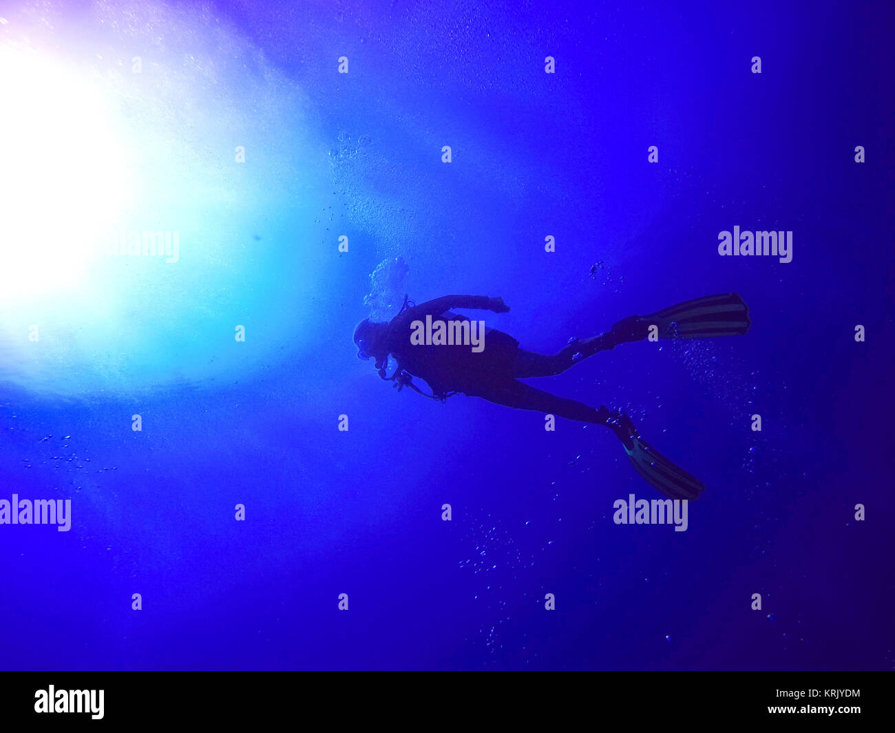 Scuba diver silhouette Stock Photo