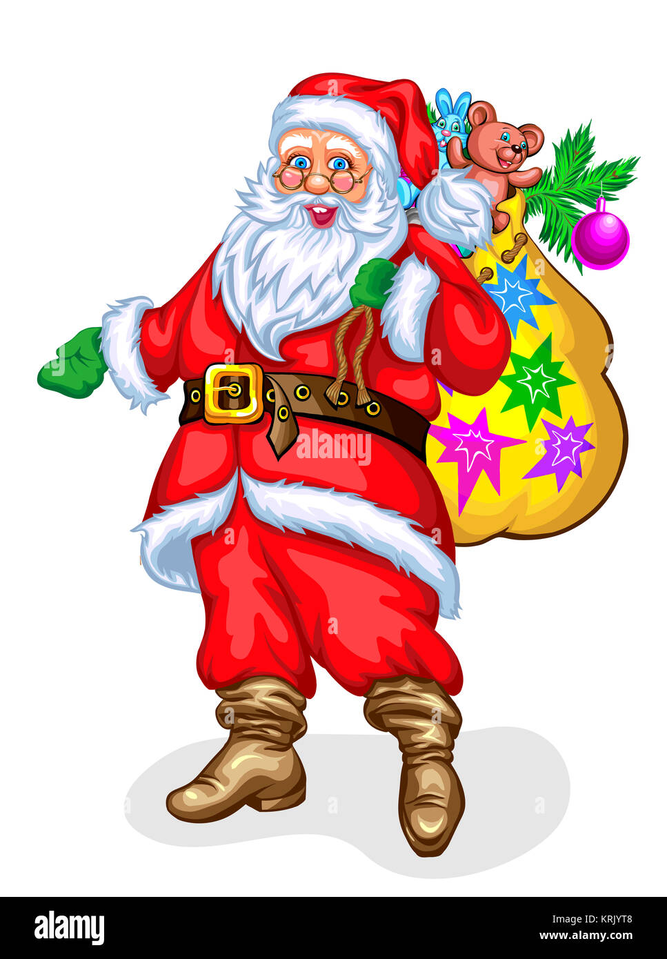 Santa Claus with bag of gifts Stock Photo - Alamy