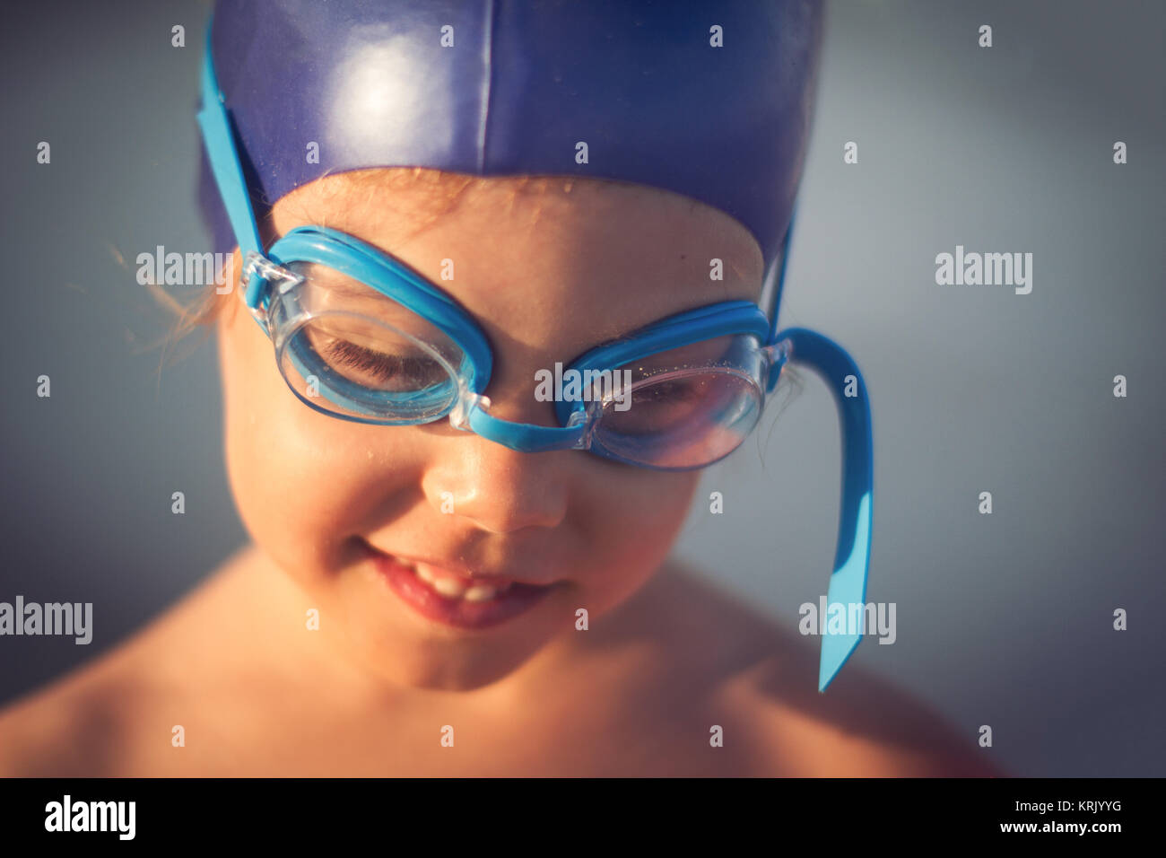 swimming girl portrait with blue glasses Stock Photo 169447476 Alamy