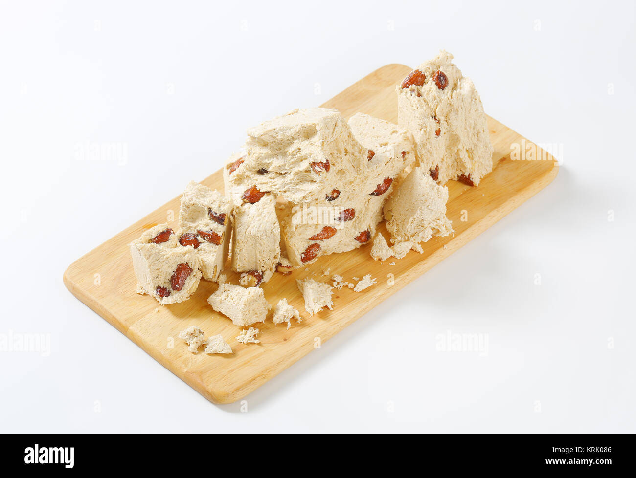 Greek halva with almonds Stock Photo Alamy