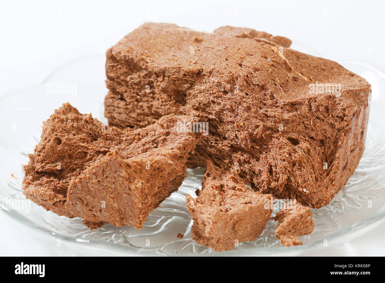 Chocolate halva on a plate Stock Photo Alamy