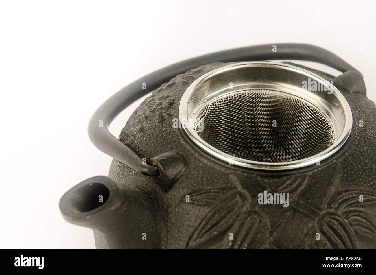 Black kettle for brewing tea Stock Photo Alamy