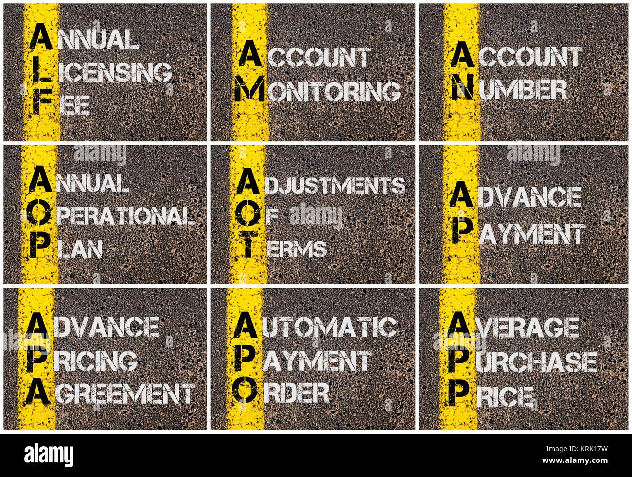Photo collage of Business Acronyms Stock Photo Alamy