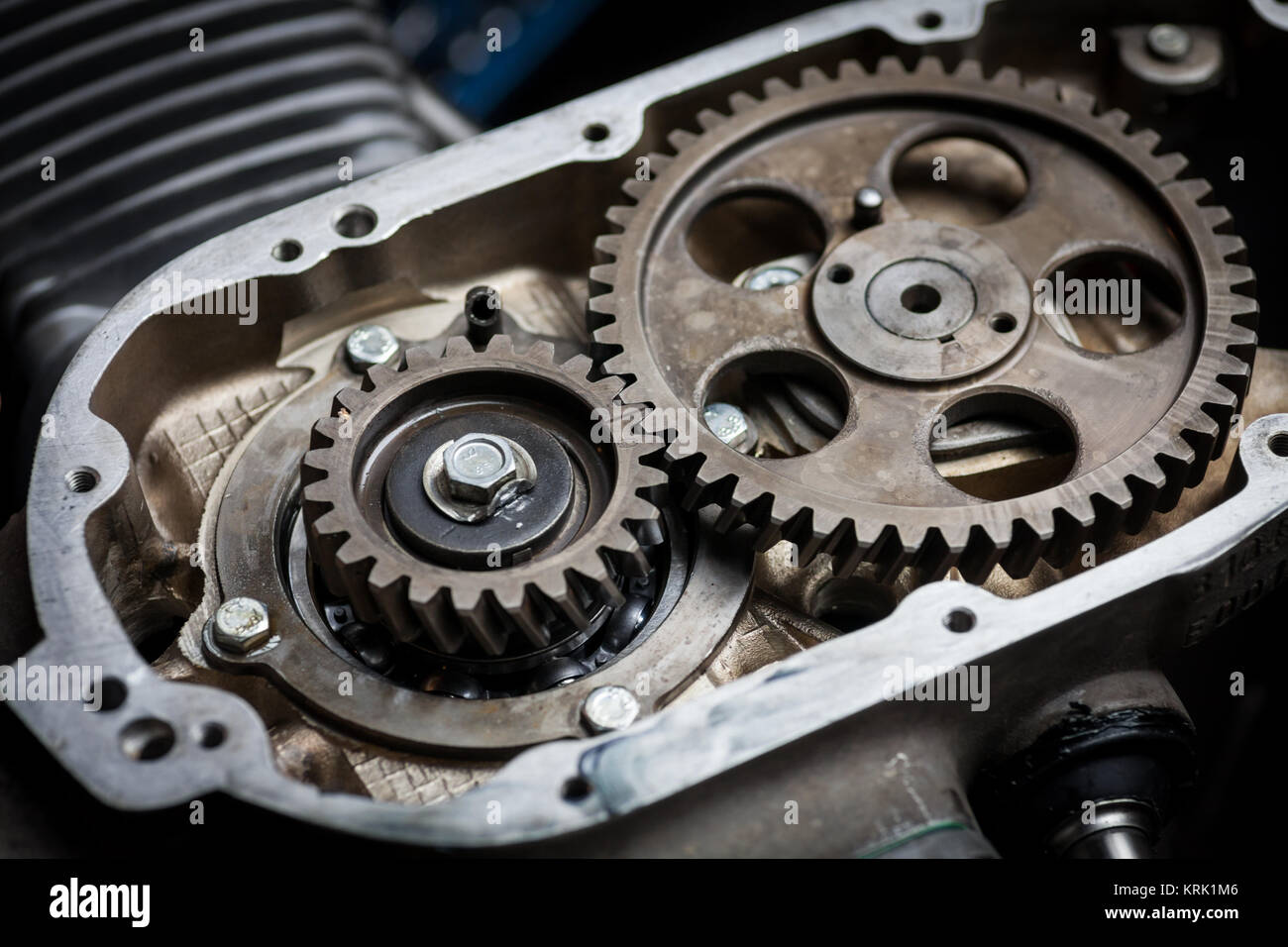Timing sprockets in boxer engine Stock Photo Alamy