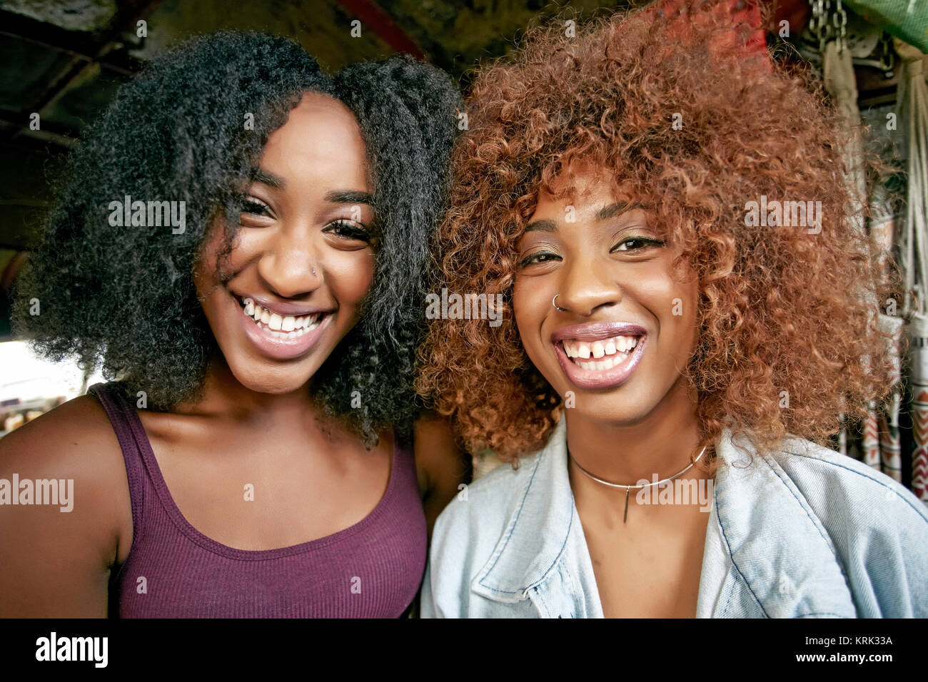 Portrait of smiling women Stock Photo