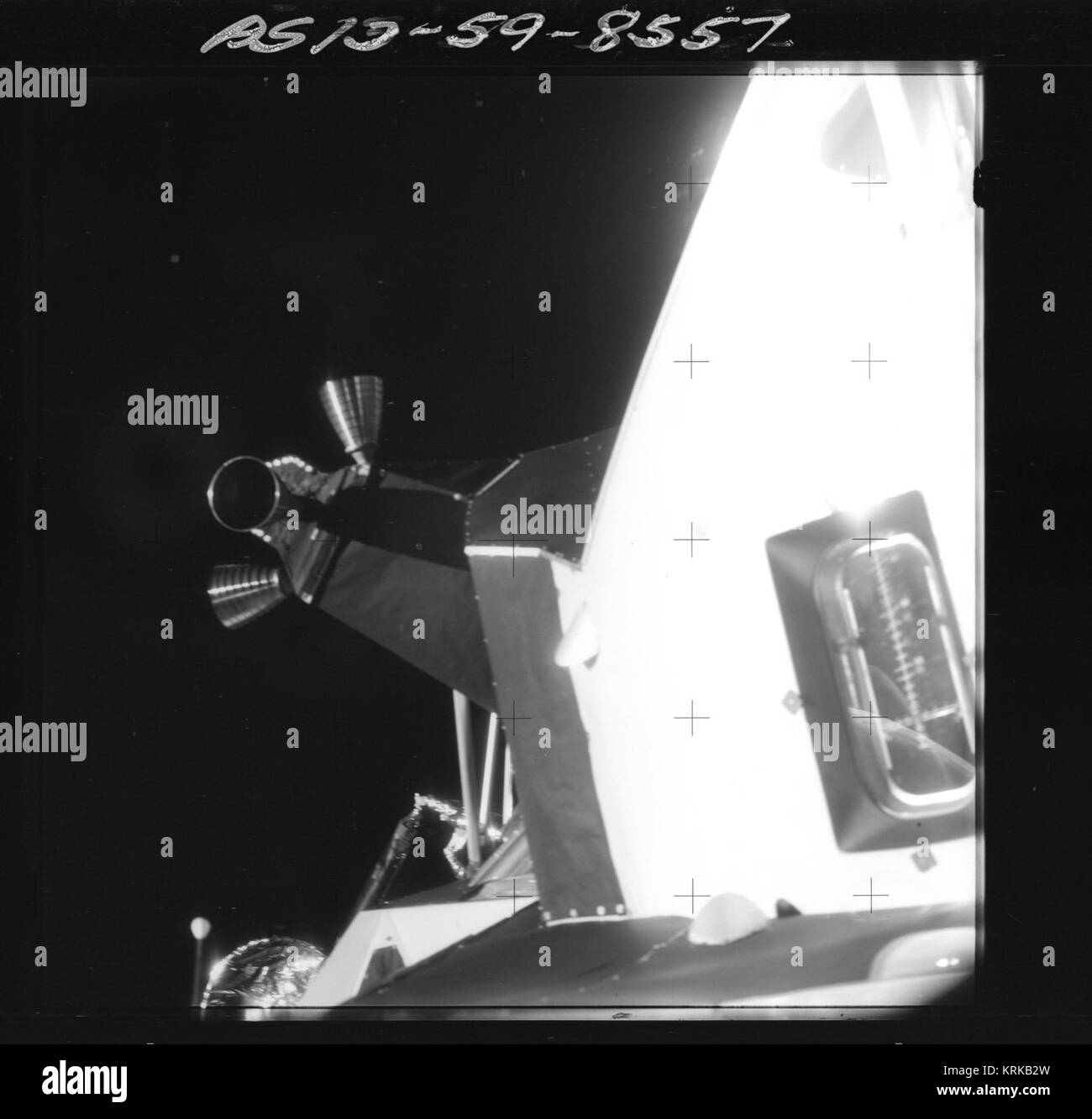 Apollo Service Module Explosion Apollo 13 module explosion Black and White Stock Photos & Images - Alamy