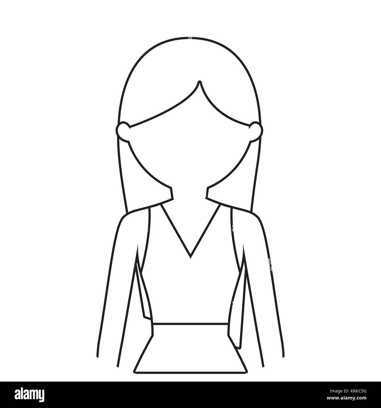 Long Hair Woman Stock Vector Images Alamy
