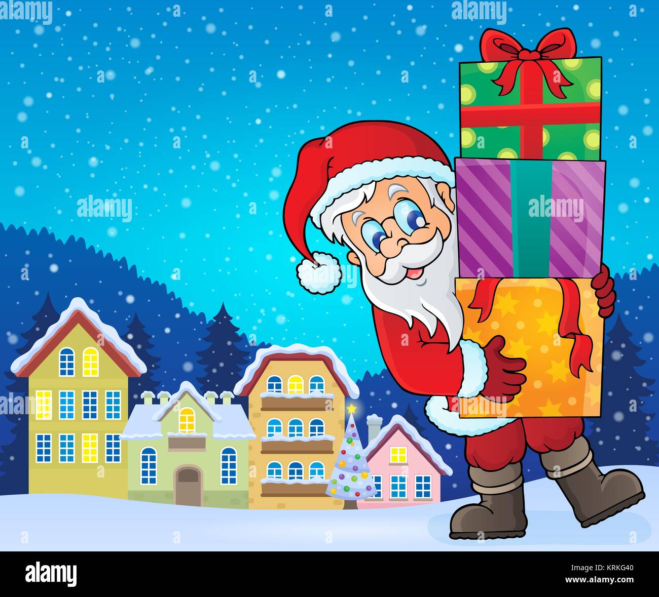 Santa claus holding packages hi-res stock photography and images - Alamy