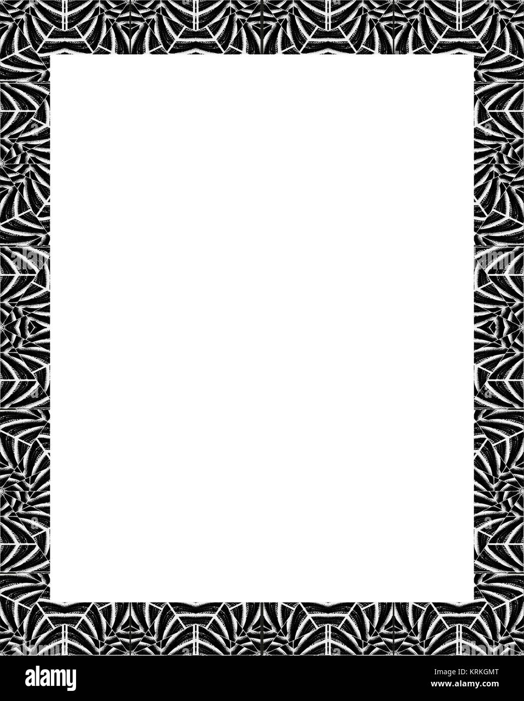 White Frame with Decorated Tribal Design Borders Stock Photo - Alamy