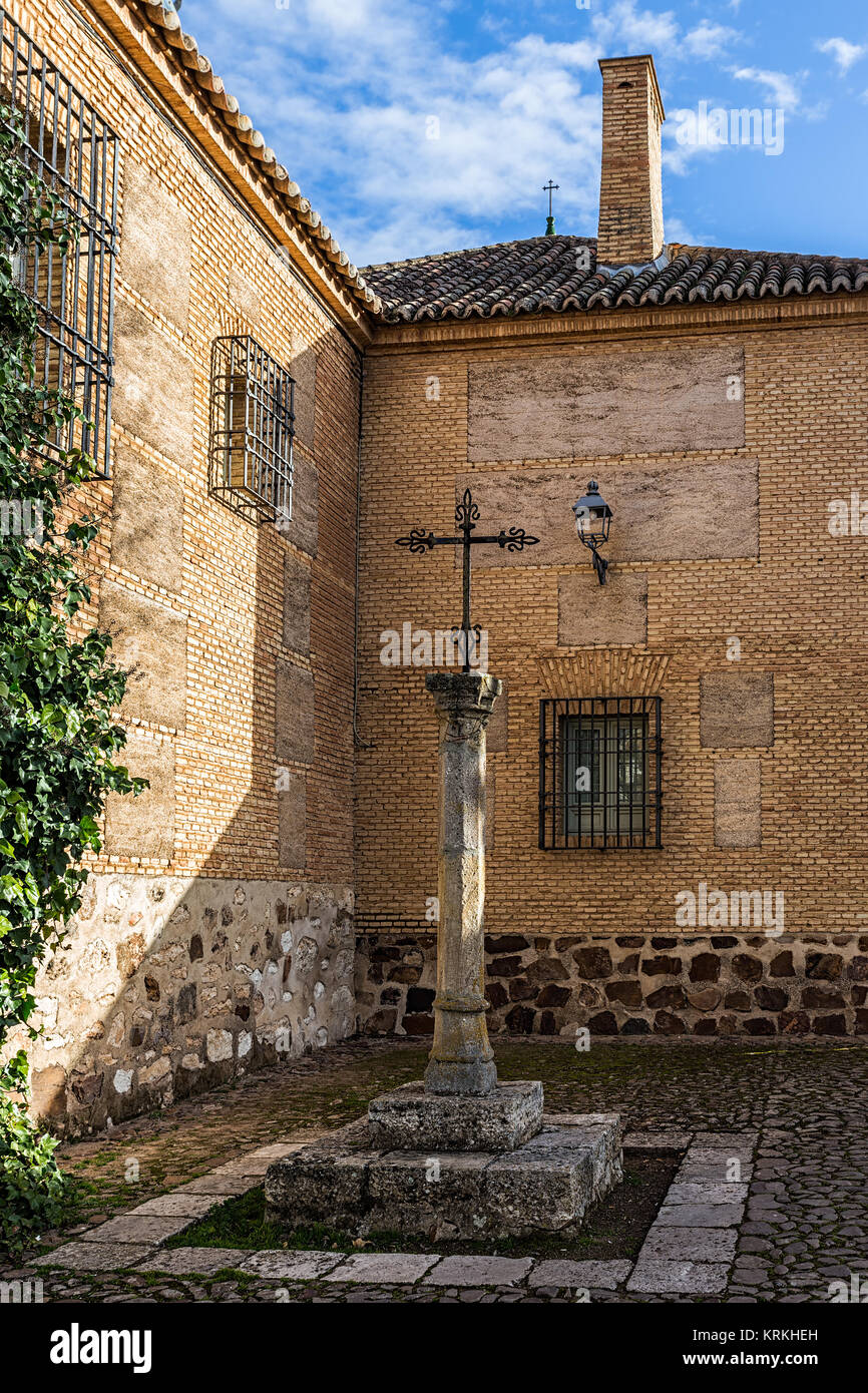 Ancient cross in the town of Almagro. Spain. Stock Photo