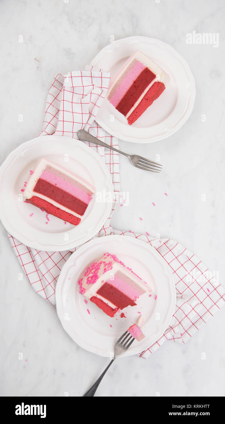 Gluten Free Mousse Cake with Berry Flavors Stock Photo