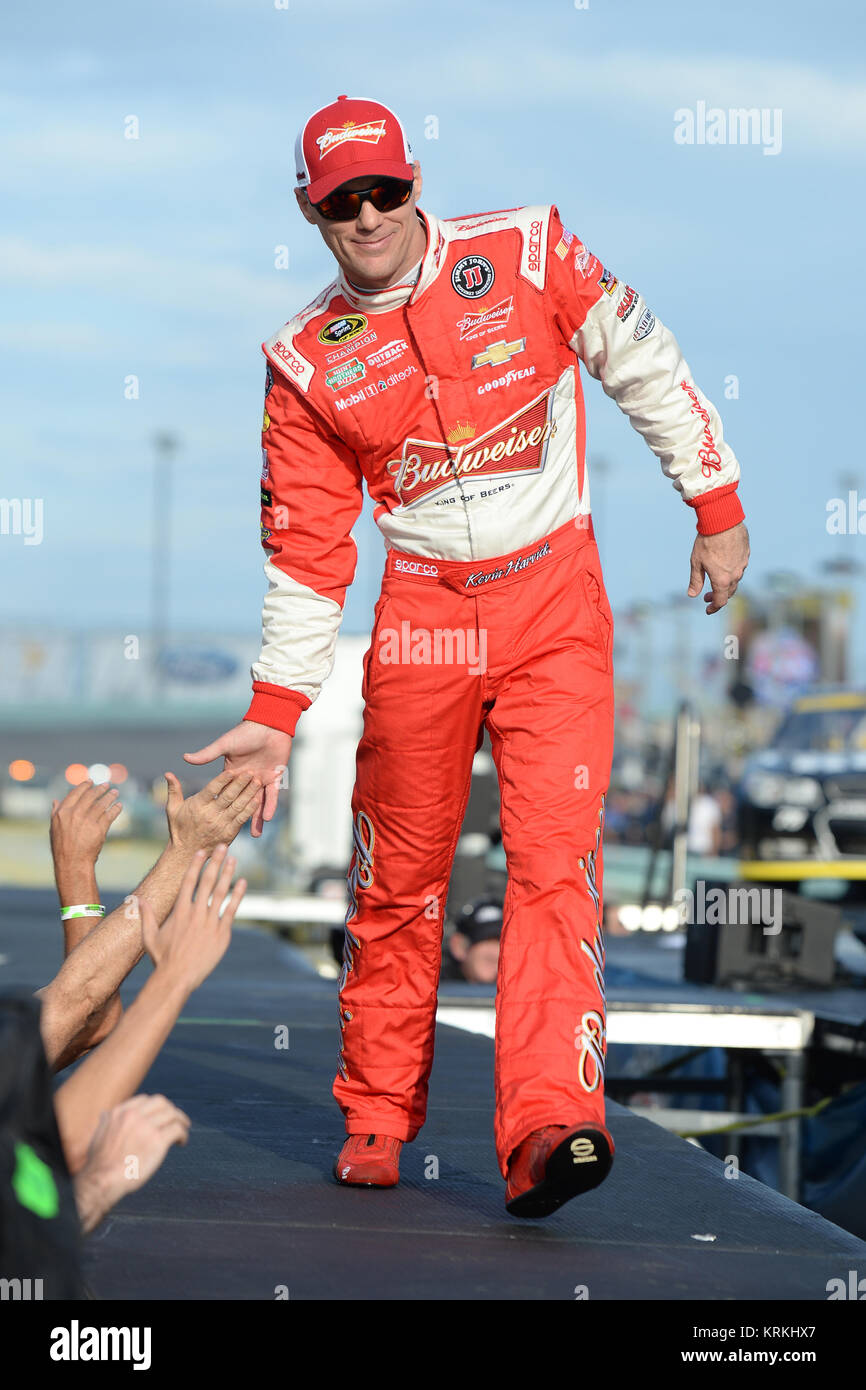 HOMESTEAD, FL - NOVEMBER 22:  Kevin Harvick during driver introductions prior to the start of the NASCAR Sprint Cup Series Ford EcoBoost 400 at Homestead-Miami Speedway on November 22, 2015 in Homestead, Florida   People:  Kevin Harvick Stock Photo