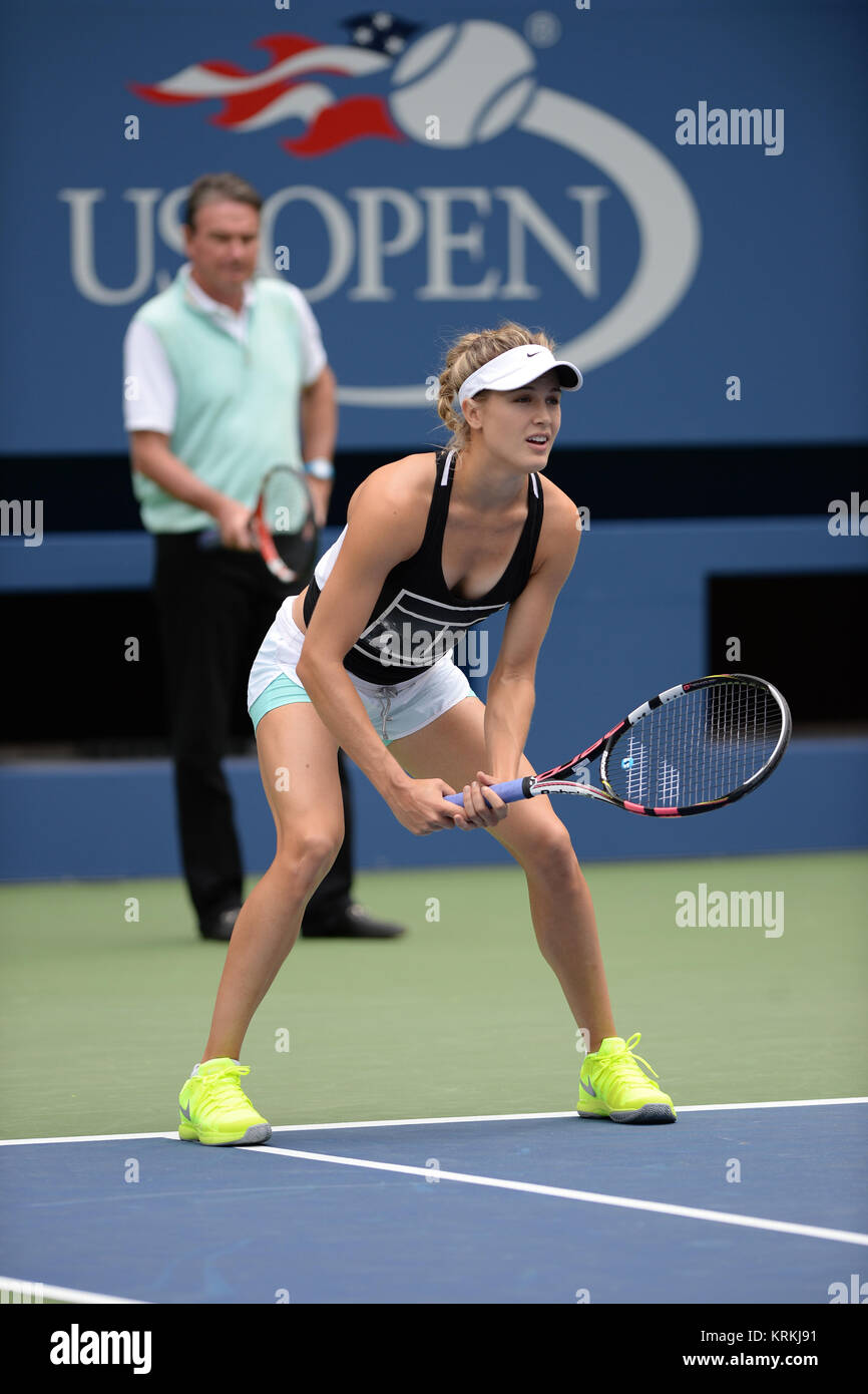 NEW YORK, NY - AUGUST 30: Eugenie Bouchard and coach Jimmy Connors on
