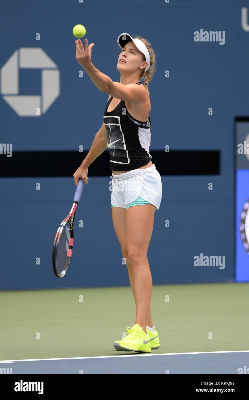 NEW YORK, NY - AUGUST 30: Eugenie Bouchard and coach Jimmy Connors on