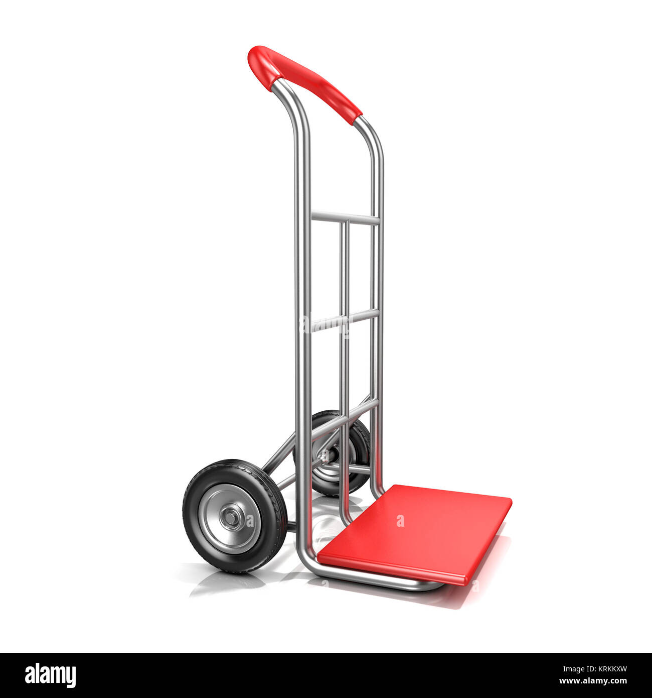 An empty hand truck, isolated on white background. 3D Stock Photo - Alamy