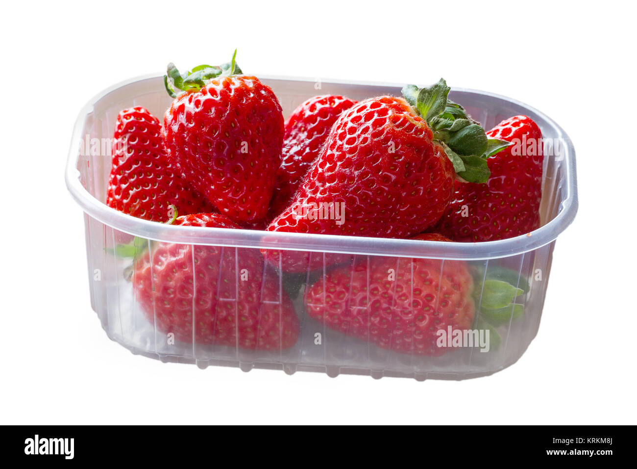 Strawberries in plastic container Stock Photo Alamy
