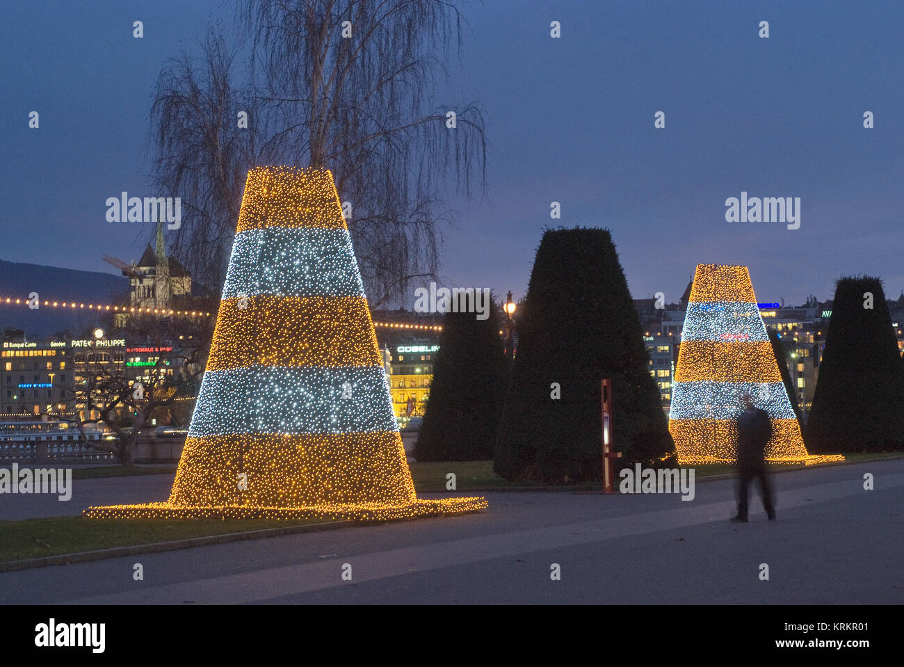 Geneva, switzerland Winter festival of lights Trees and Lights
