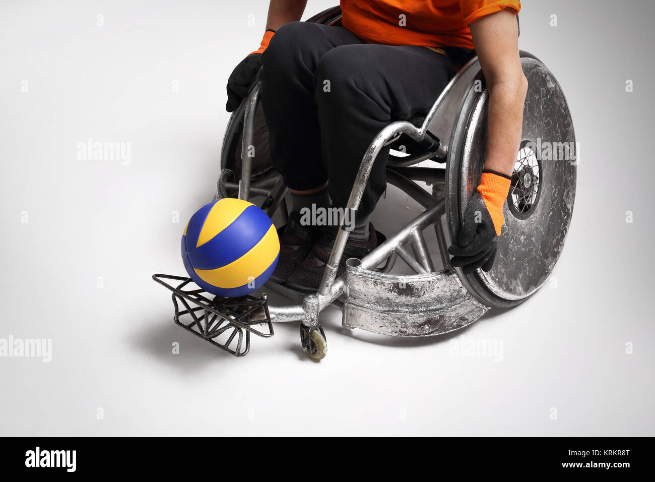 sport in a wheelchair Stock Photo
