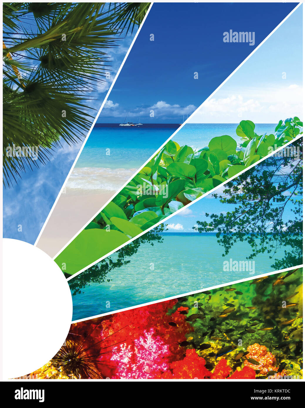 Collage of summer beach images - nature and travel background Stock Photo