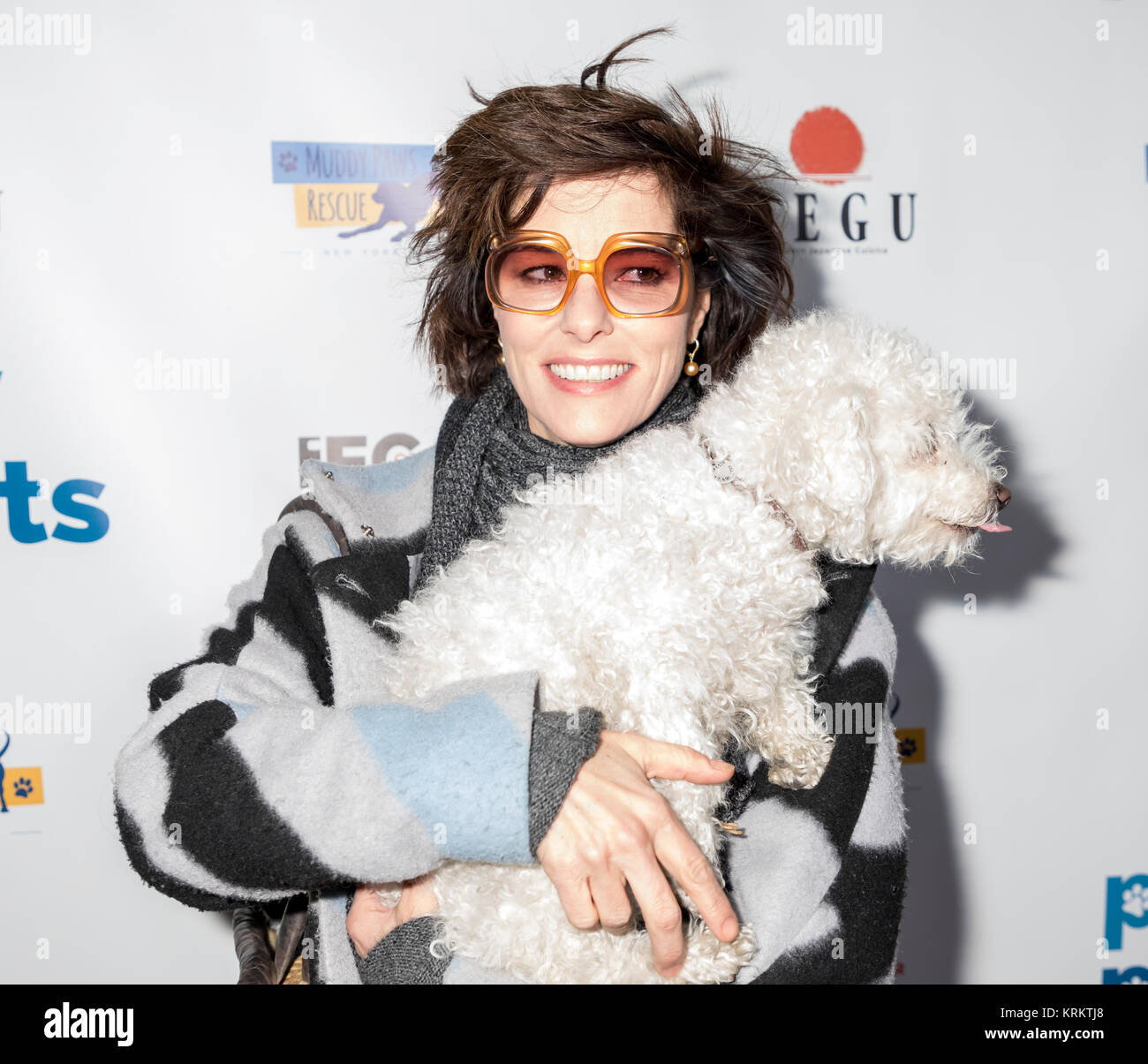 Actress Parker Posey with her dog Gracie attend Paw Prints 1st Annual