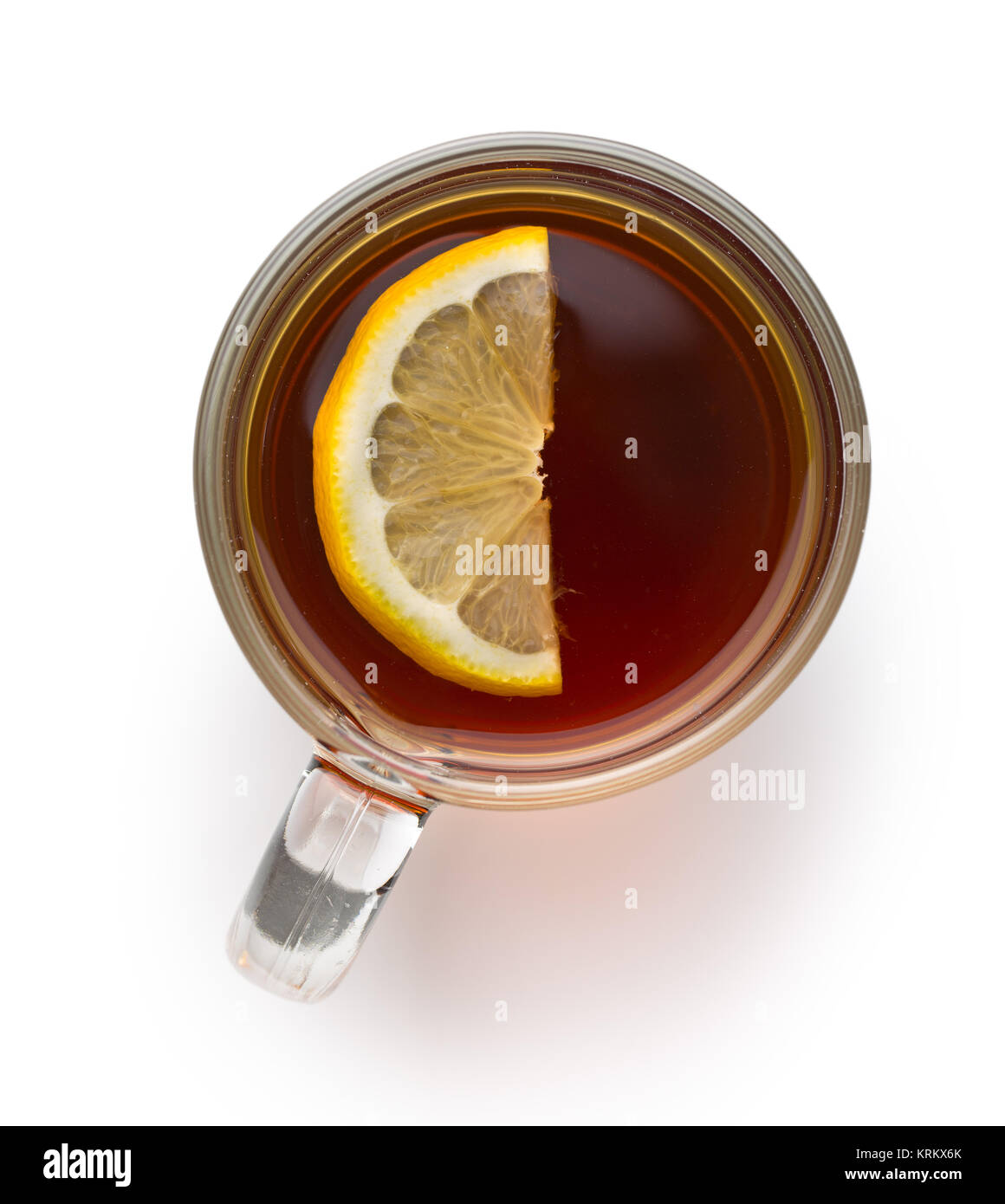 Tea in glass cup with sliced lemon Stock Photo Alamy