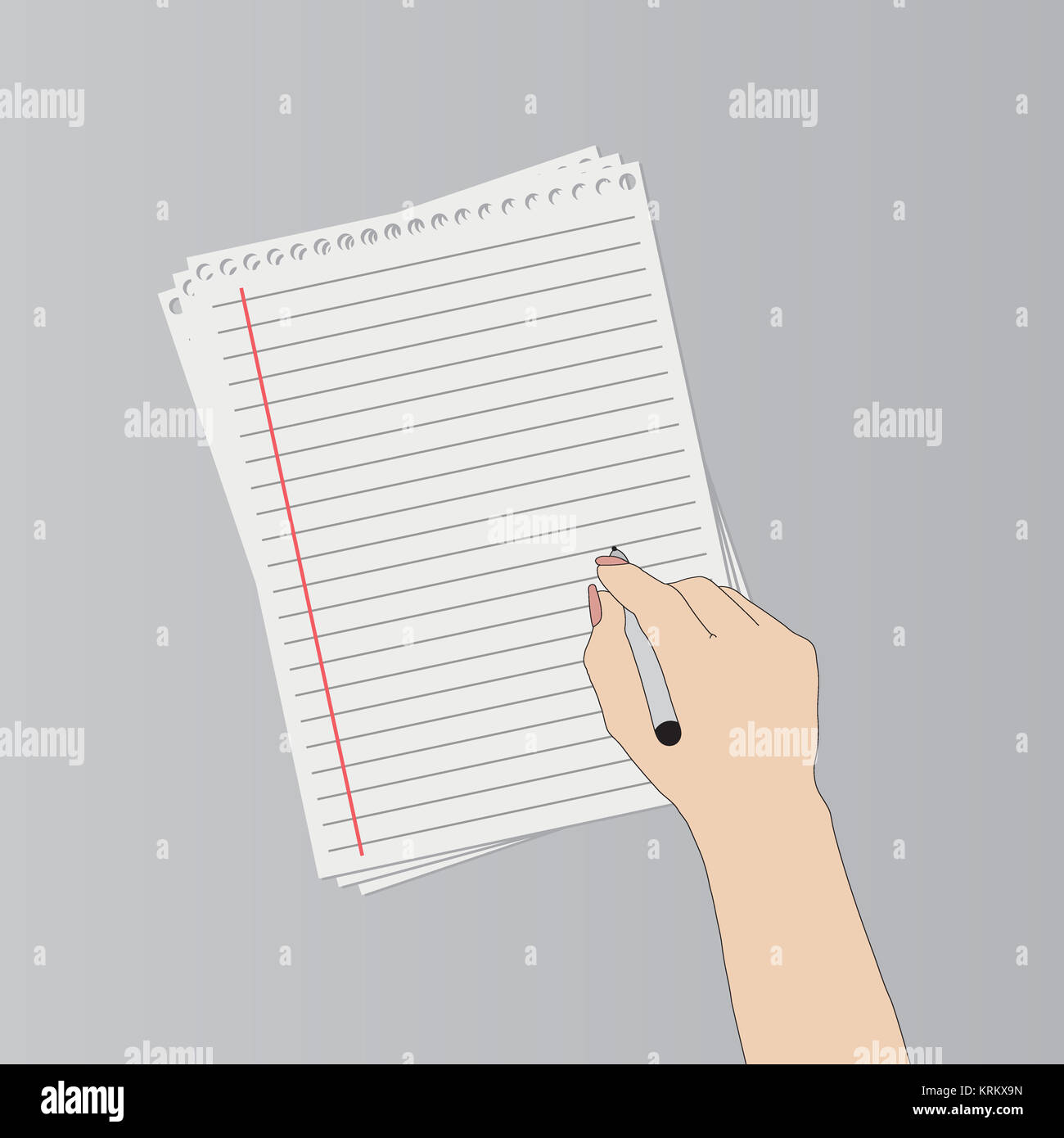 Hand with pen writing on a paper Stock Photo - Alamy