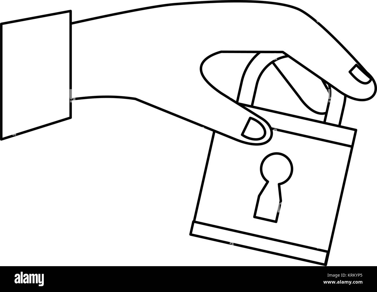 Hand with padlock Stock Vector Image & Art - Alamy