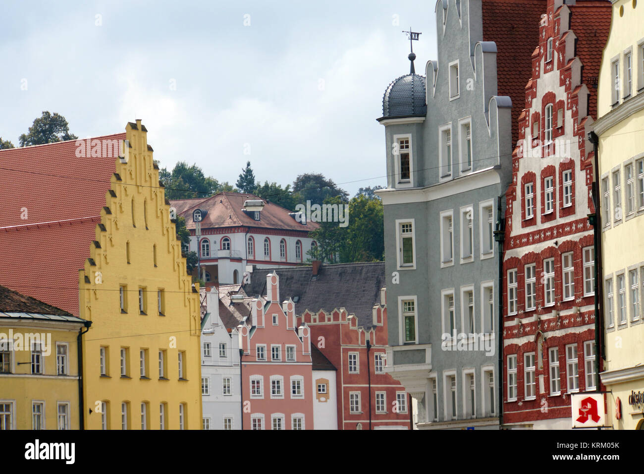 sanierte und restaurierte historische Altstadt Landshut, Bayern