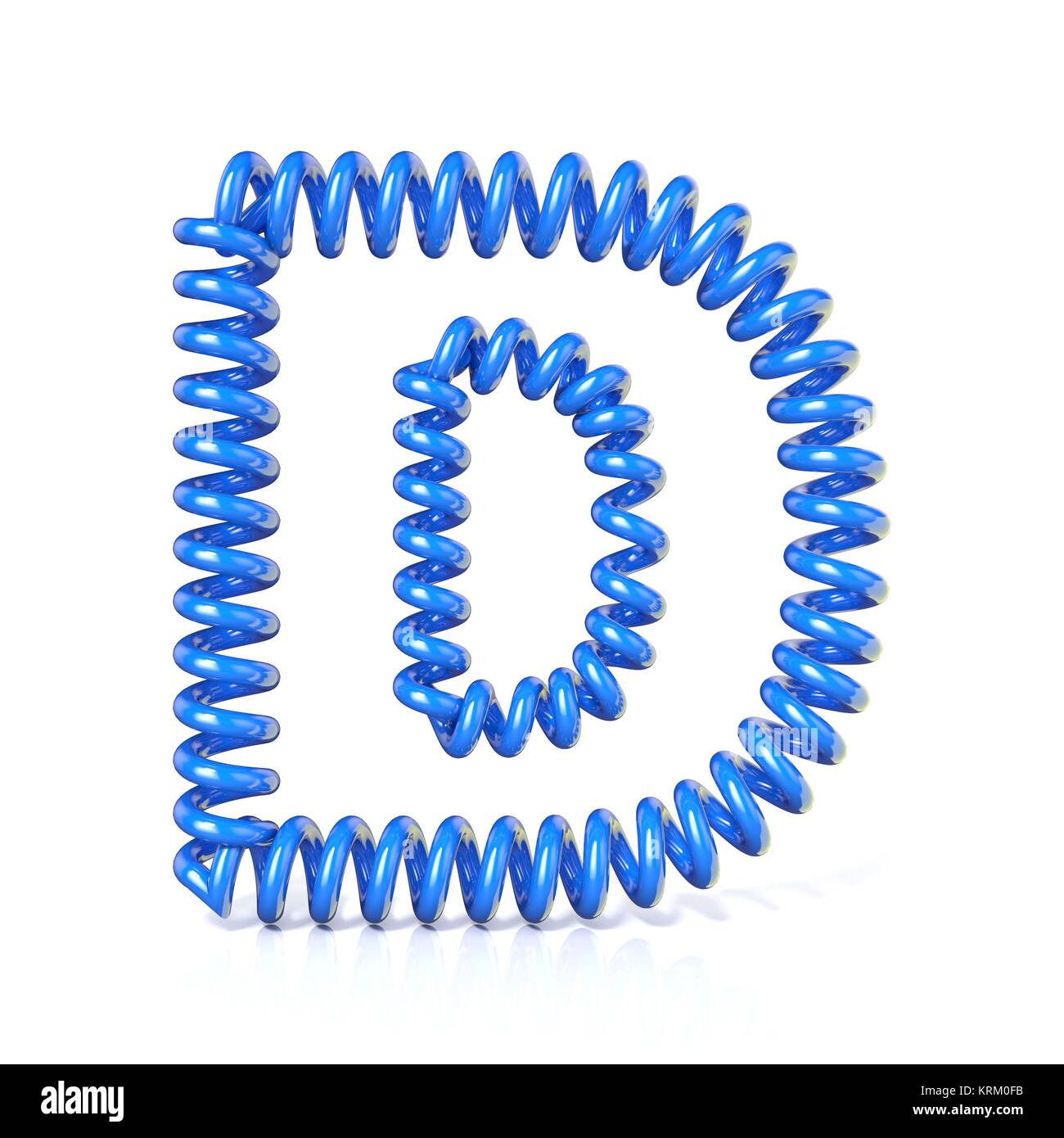 Spring Letter D Spring, spiral cable font collection letter - D. 3D Stock Photo - Alamy