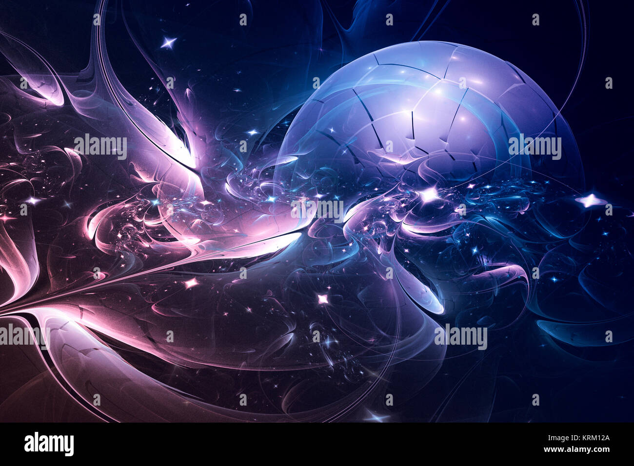 Fractal image of a space landscape. Stock Photo