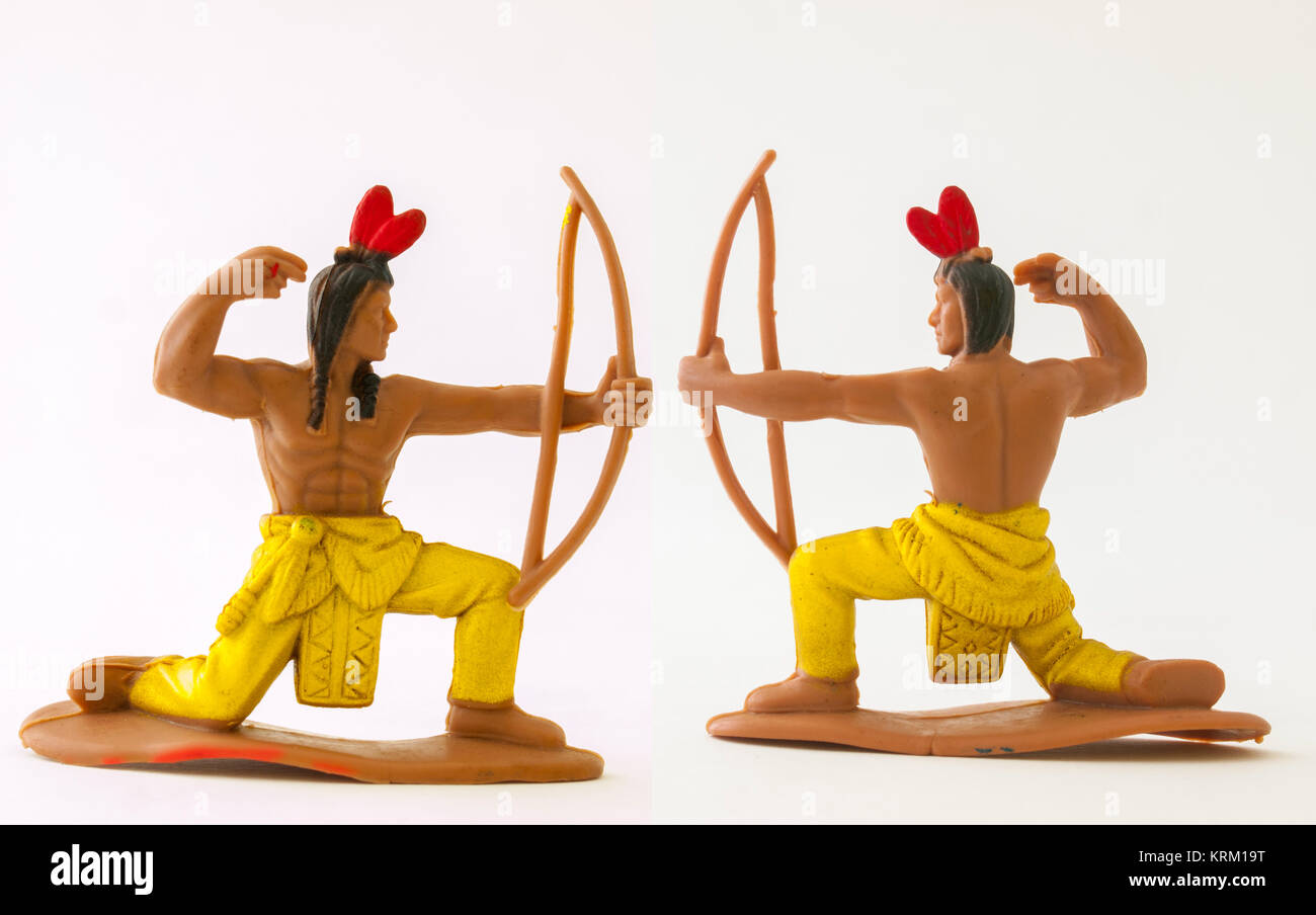 Indian cowboy mini figure model toy / Isolated white Stock Photo - Alamy