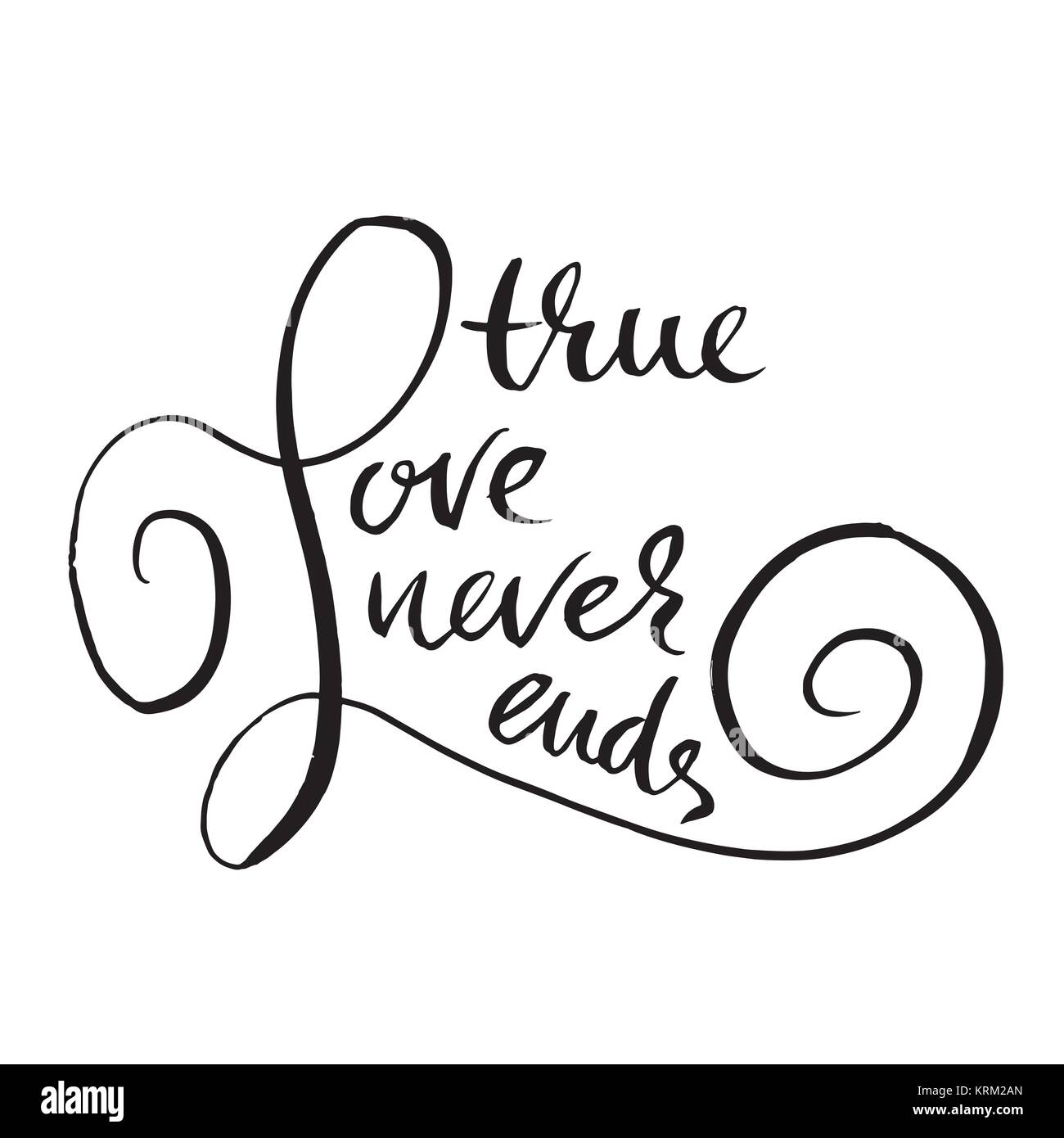 True Love Lettering Calligraphy. Royalty Free SVG, Cliparts