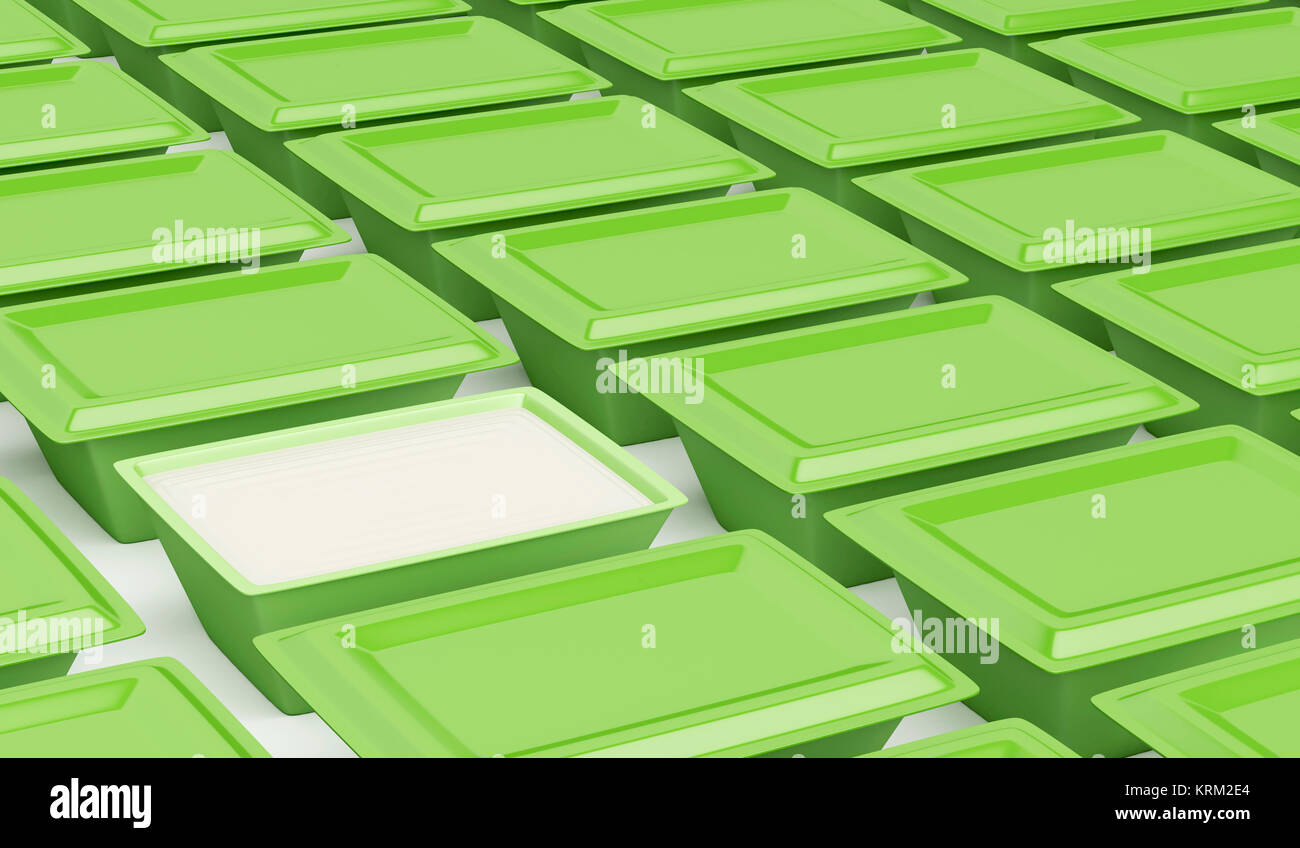 Green plastic containers Stock Photo Alamy