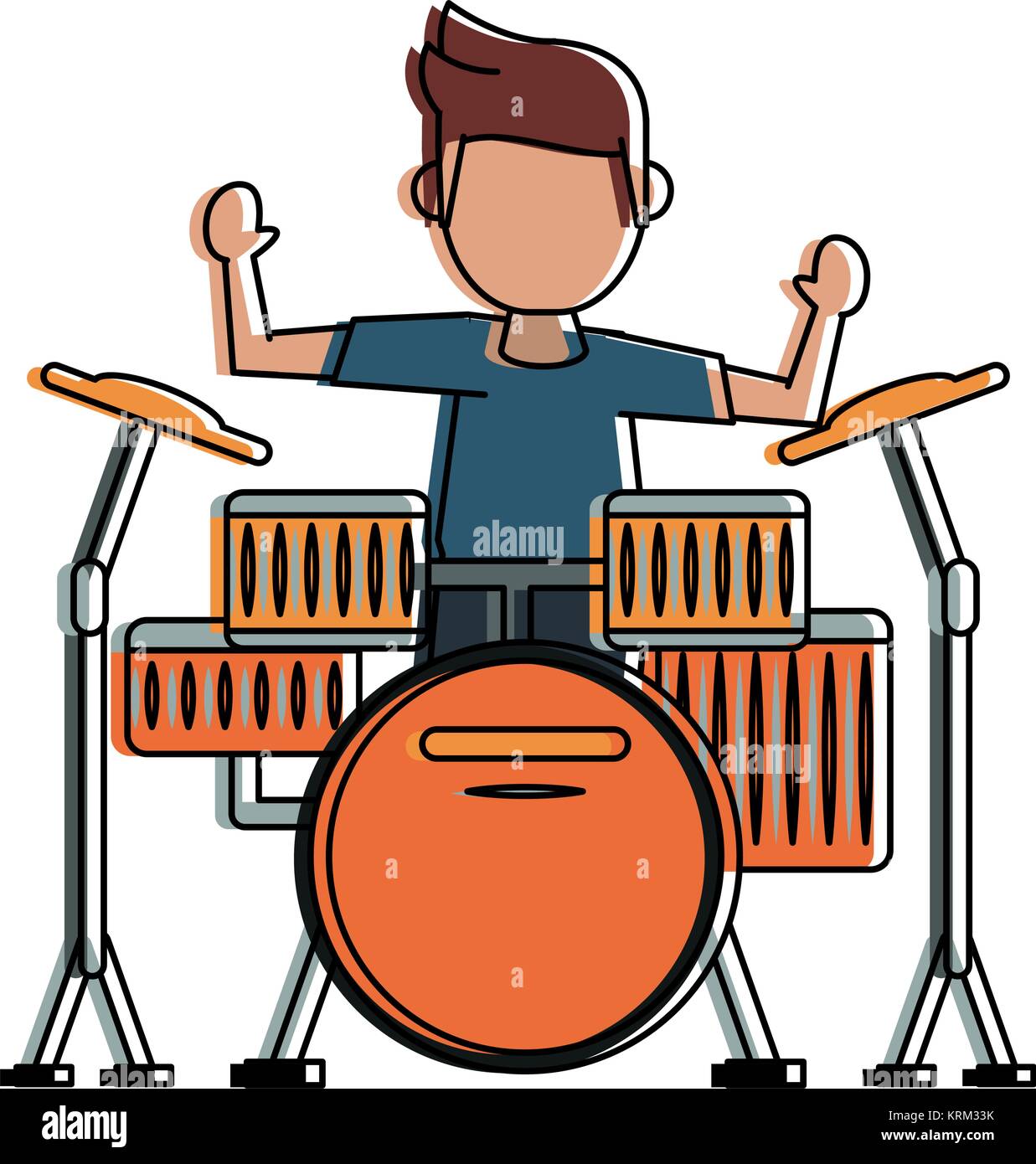 Guy playing Drum Stock Vector Image & Art - Alamy