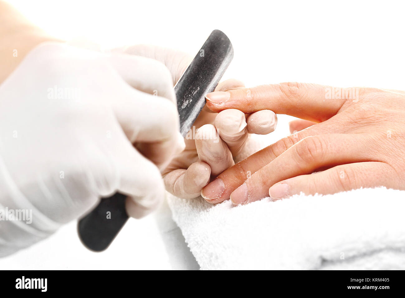 sawing nail manicure. Stock Photo