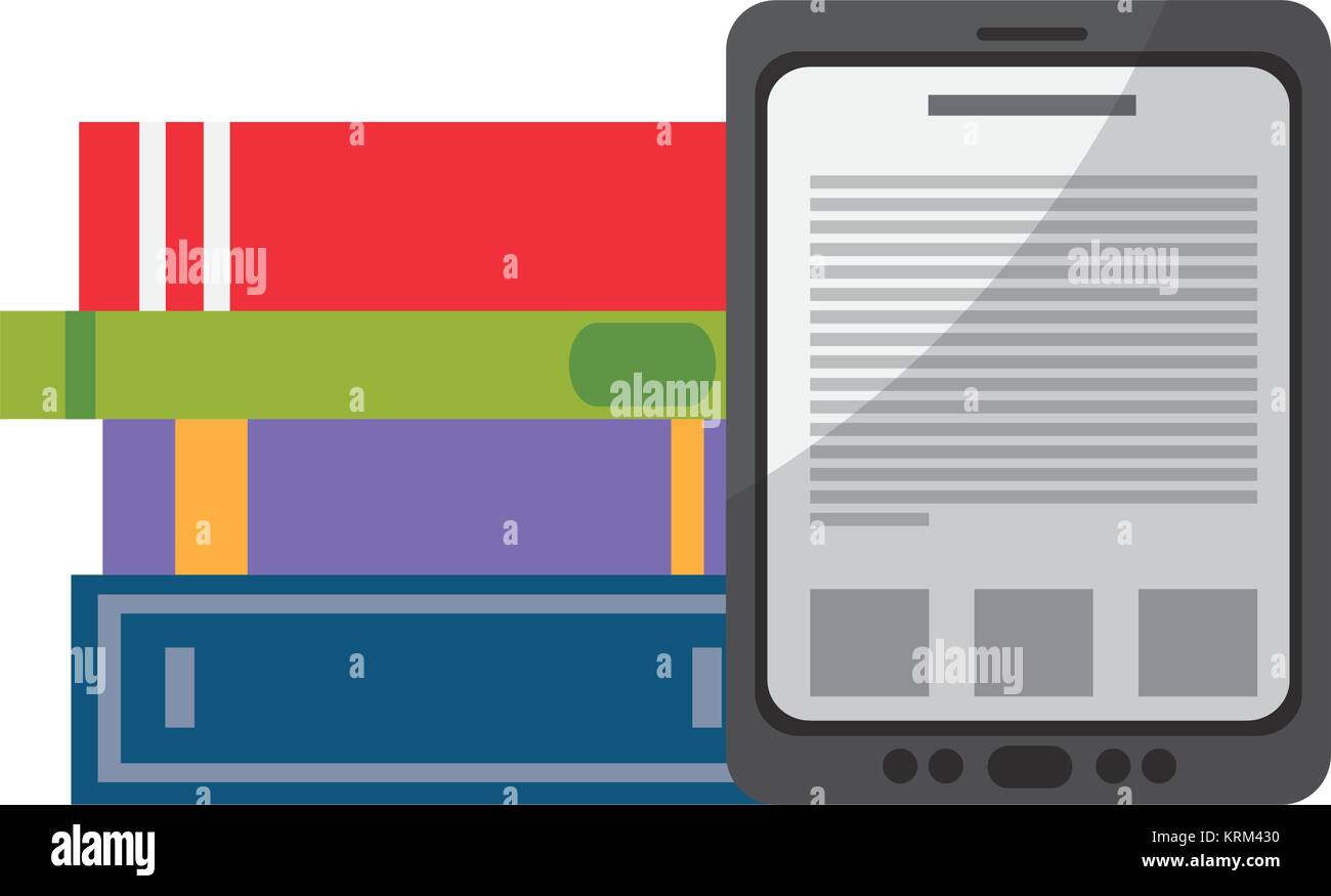 Tablet and books design Stock Vector Image & Art - Alamy