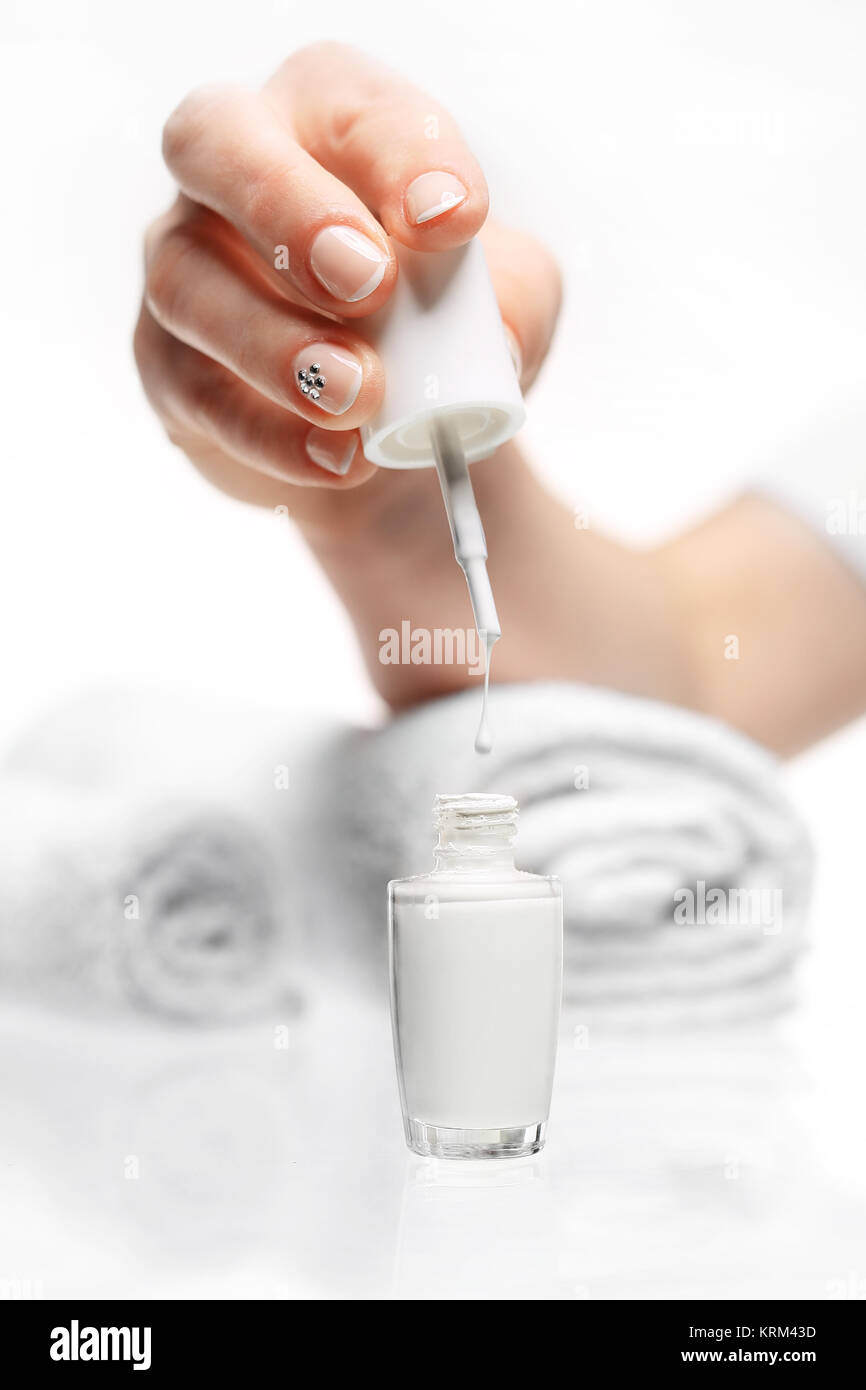 natural french,delicate feminine hands Stock Photo Alamy