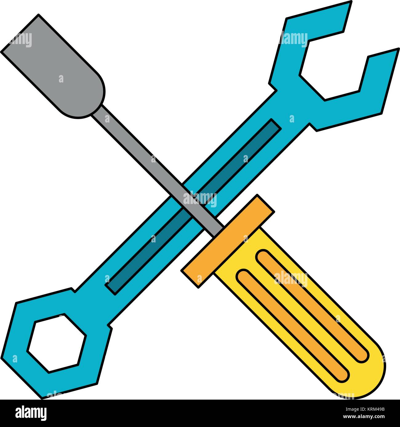 Wrench and screwdriver crossed symbol Stock Vector Image & Art Alamy
