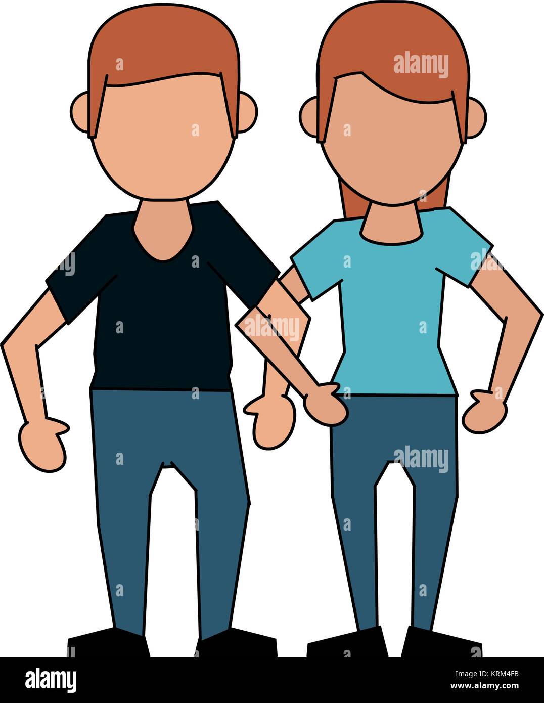 Couple faceless avatar cartoon Stock Vector Image & Art - Alamy