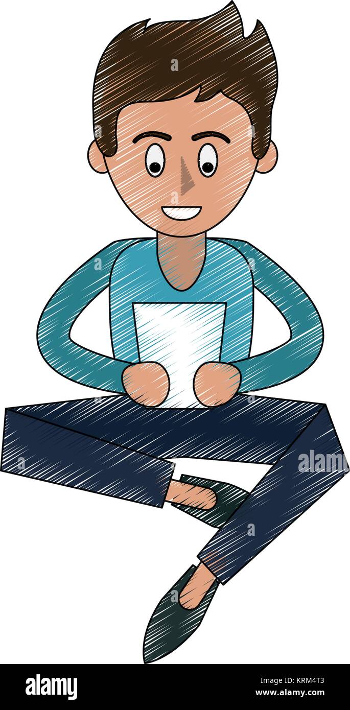 Manager using tablet computer Stock Vector Images - Alamy