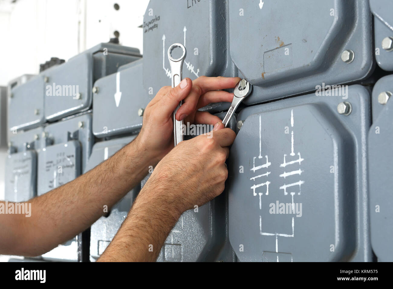 plugs,electrical switches plugs on the dashboard Stock Photo Alamy