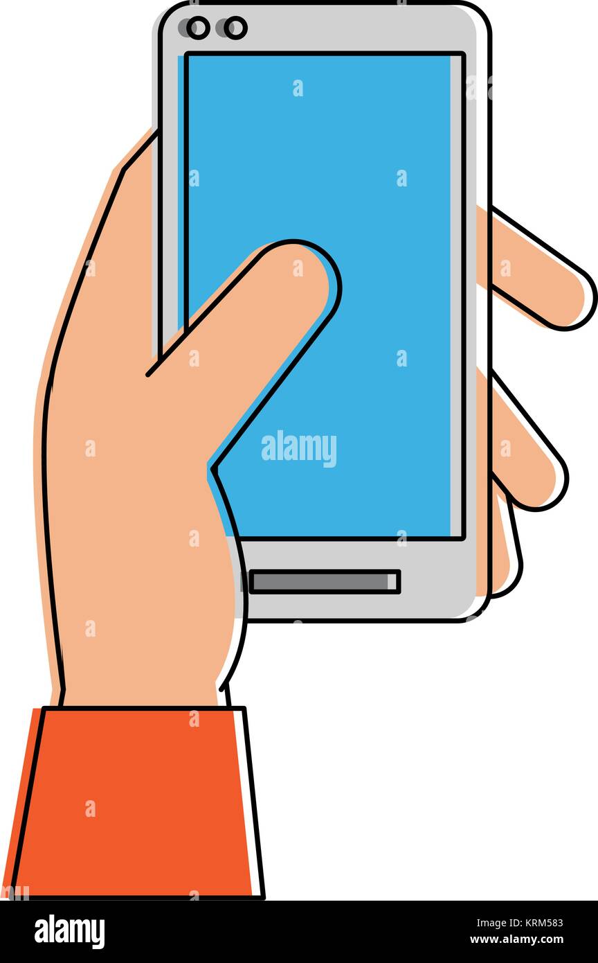 Hand with smartphone Stock Vector Image & Art - Alamy