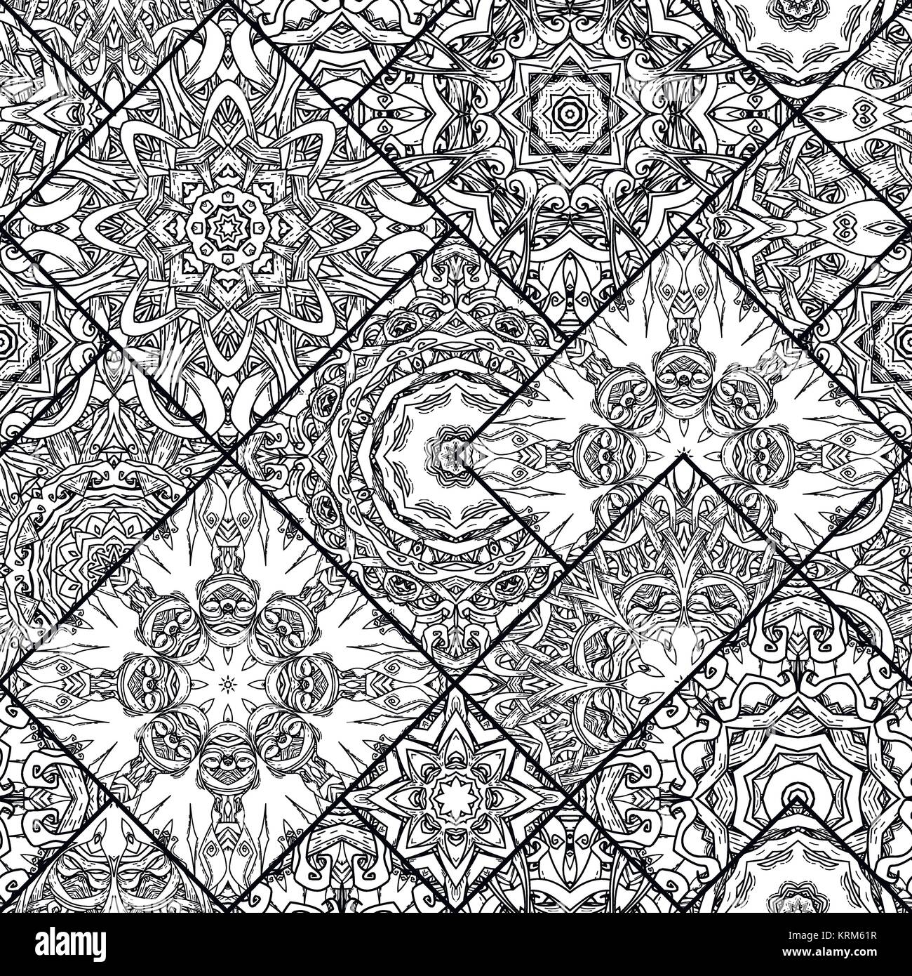 Seamless mandala pattern. Vector endless illustration in oriental style ...