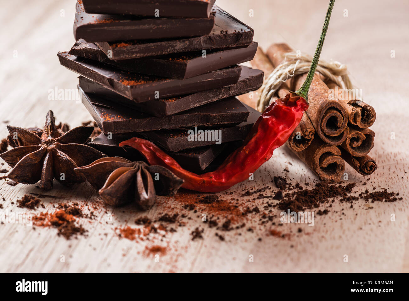 Dry Cayenne Pepper with Chocolate and Some Spices Stock Photo Alamy