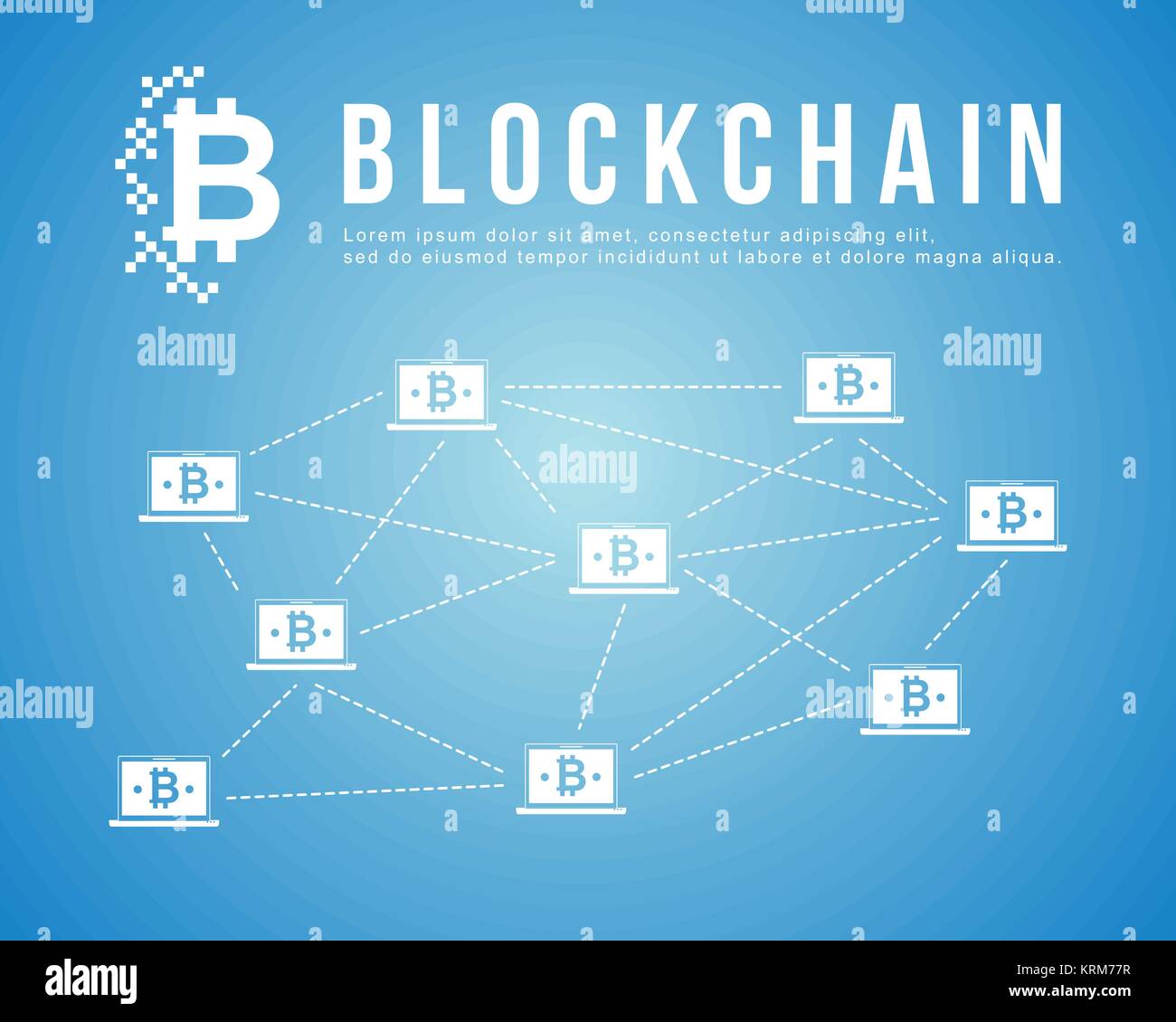 Bitcoin background on blue background vector illustration Stock Vector ...