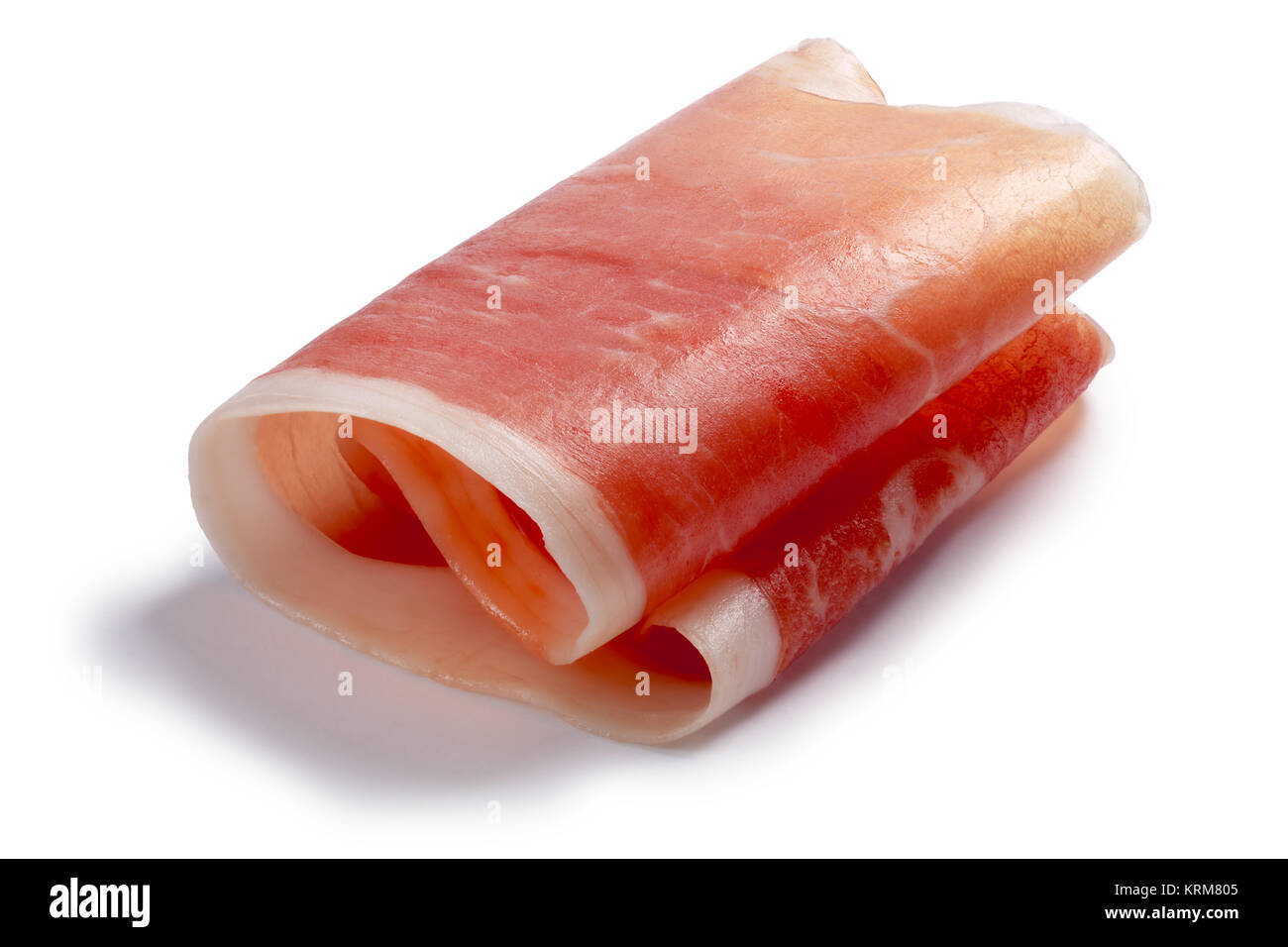 Jamon, Prosciutto, Speck, Dry Cured Meat or Ham slice, rolled up